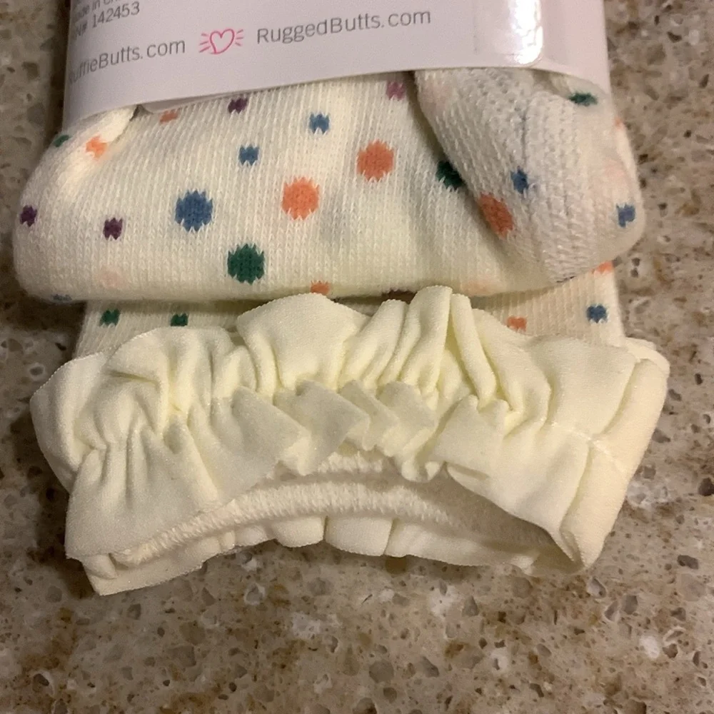 NWT Ruffle Butts Polka Dot Footless Tights / Leggings Size 12-24 months